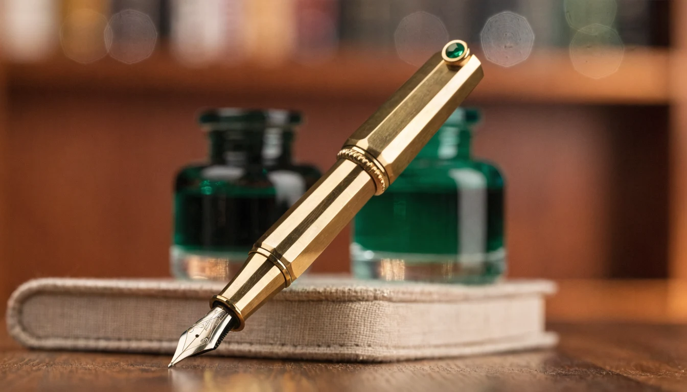 Stylo Liliput métal compact sur carnet de poche