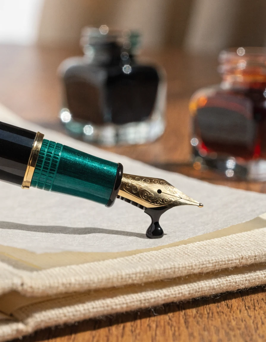 Stylo plume classique sur carnet
